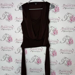 Coast tank top brown stretchy y2k tie up ribbon 🎀 bottom versatile 14 stretchy